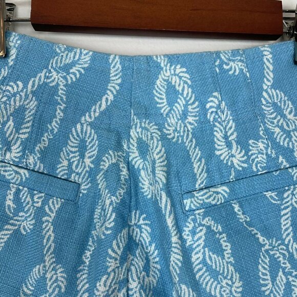 Lilly Pulitzer Brady Short Hopsa Print Seaspray Blue Drop Me A Line Sz 0 - Picture 3 of 5